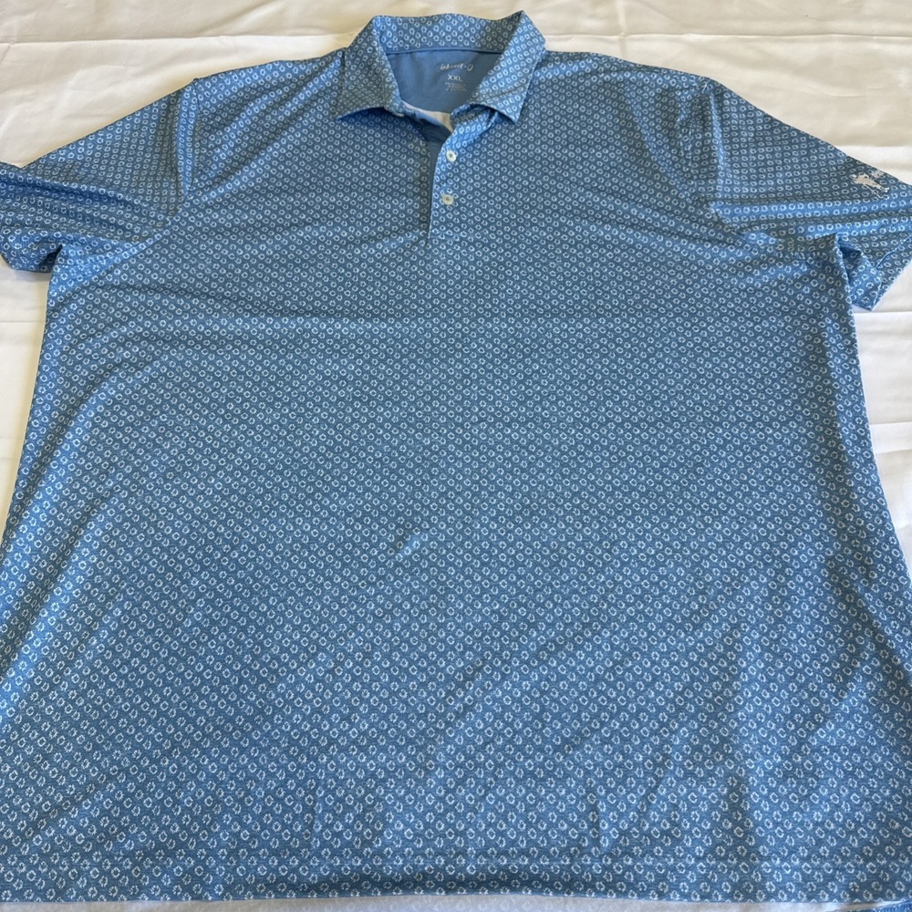 JOHNNIE-O WINGO PRINTED JERSEY‎ PERFORMANCE GOLF POLO SZ MEN'S 2XL